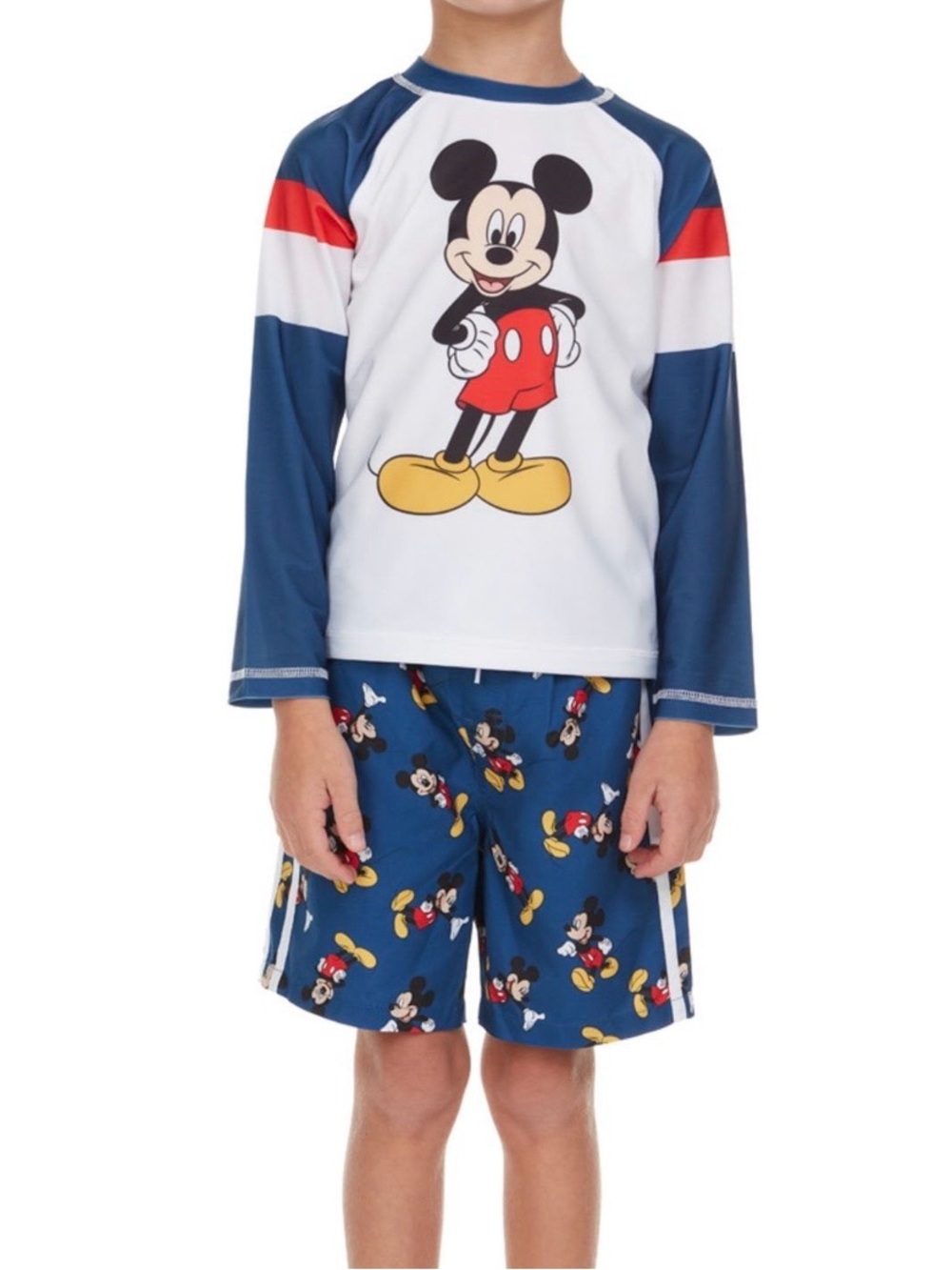 Mickey Mouse Toddler Boys 2-Piece Rashguard and Swim Trunk Set